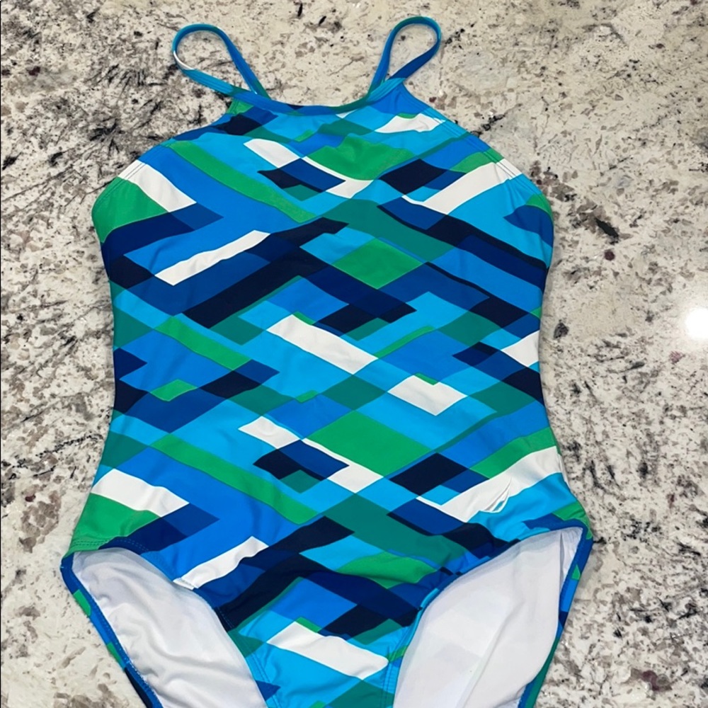 Nautica Teal & Blue Bathing Suit Sz Large